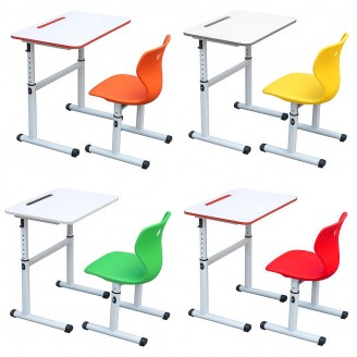 Set scolar reglabil individual  pentru elevi cu scaun monobloc diferite culori