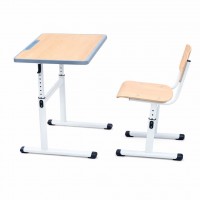 Set bancă individuală nereglabilă și scaun reglabil, blat MDF+HPL antivandal