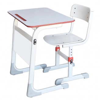 Set mobilier școlar, bancă fixă HPL și scaun reglabil