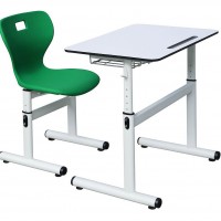 Set reglabil bancă școlară + scaun monobloc din poliuretan