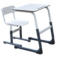 Set mobilier școlar, blat COMPACT HPL, cadru alb ranforsat