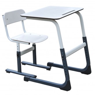 Set mobilier școlar, blat COMPACT HPL, cadru alb ranforsat