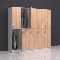 Dulap vestiar pentru elevi cu 10 compartimente culoare fag