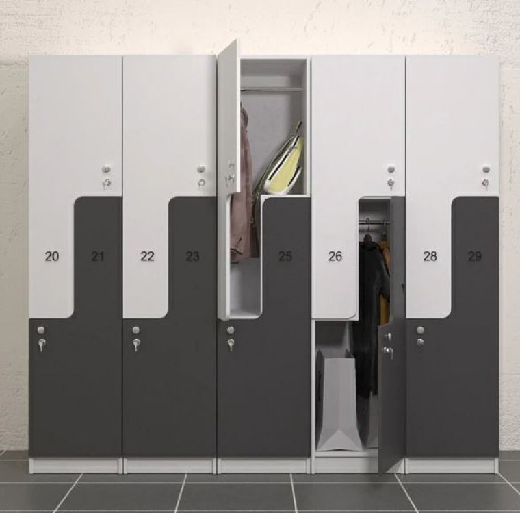 Dulap vestiar modular pentru elevi, cu 12 compartimente